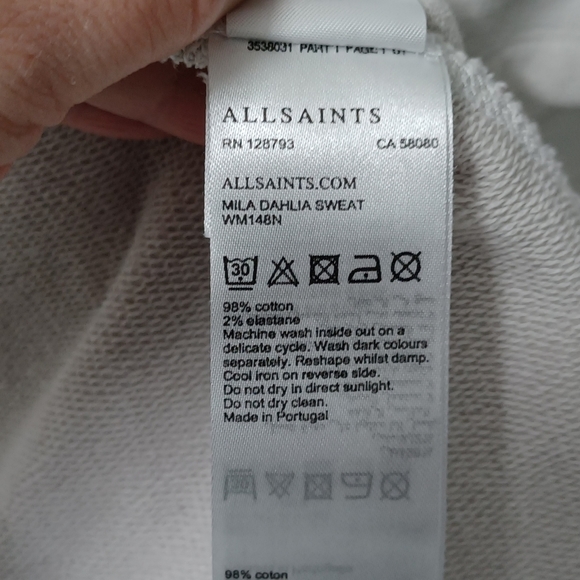 Allsaints Mila Dahlia sweatshirt cardigan sweater top - Picture 10 of 10